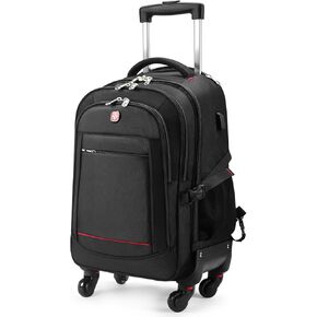 StarCloud 4-Wheel Rolling Backpack 45L (22x14x9 in): 17.3-Inch Roller Travel Laptop Backpack for Business, Water-Resistant Carry-On Luggage, Airline Approved Suitcase for Travel and Commuting