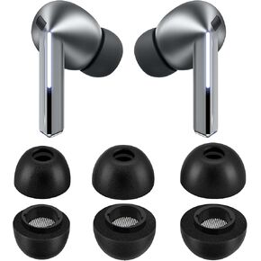 Adhiper Foam Ear Tips for Samsung Galaxy Buds3 Pro (2024) Earbuds, Comfort Replacement Tips with Memory Foam & Built-in Dust Mesh & Secure Buckle, Replacement Earplug for Galaxy Buds3 Pro (S/M/L)