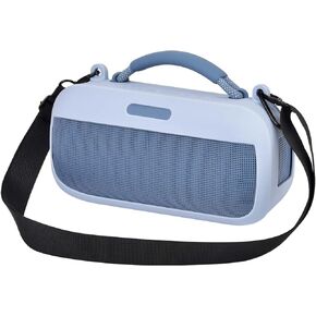 Silicone Protective Cover Case for Bose SoundLink Max Portable Speaker, Soft Silicone Skin for Bose Speaker with Travel Carrying Shoulder Strap, Ideal for Mountaineering, Hiking, and Outdoor (Blue)