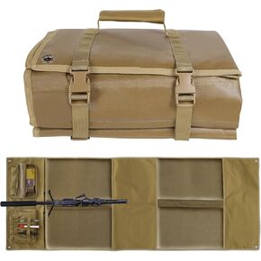 Shooting Mat, Extra Large Portable Shooting Mats Prone Padded, Tactical Non-Slip Waterproof Roll Up Shooting Mat with Pockets, Bipod Holder, Molles for Range Shooting Rifle Hunting