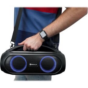 Rockville GO Party MAX BASS Large Portable LED Bluetooth Speaker w/Wireless Link