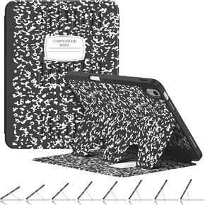 Supveco Case for iPad 10th Generation 10.9 Inch 2022 with Pencil Holder-[Multi Viewing Angles+Auto Wake/Sleep], Magnetic Stand Case with Soft TPU Back Cover for iPad 10th Gen 2022-Book Black