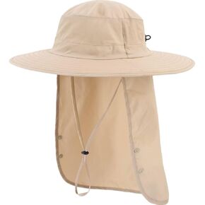 Sun Hats with Neck Flap UPF50+ Sun Protection for Women Lightweight Quick Dry Boonie Hat with Adjustable Chin Strap