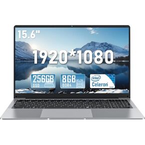 15.6 inch Laptop, Thin and Light Laptop, N4000 Processor, 8GB RAM 256GB SSD, FHD Screen Resolution 1920 * 1080P, WIFI5 BT4.2 HDMI Laptop, Office Laptop, Study Laptop