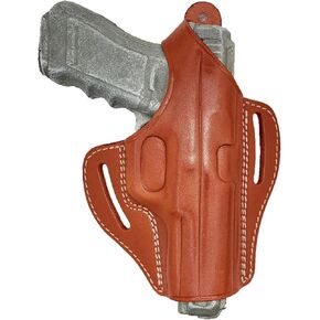 OWB Gun Holster - Leather Gun Holster - OWB Pancake Holster - for Glock 17 19 31 32 37 44 Canik TP9SF Sig P220 225 226 322 Beretta 92X FS Springfield XD Walther PPQ P99AS Taurus G3 G3XL Sar9 Pistols