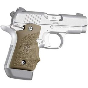 Hogue 39083 Kimber Micro 9 Ambi Safety Rubber Grip with Finger Grooves Flat Dark Earth Gun Grips, One Size , black