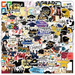 XZENTIRA 104 PCS Graduation Stickers, Class of 2025 Stickers Vinyl Waterproof College Stickers for Graduation Decorations, Graduation Party Favor, 2025 Graduation Decals for Water Bottle, Laptop