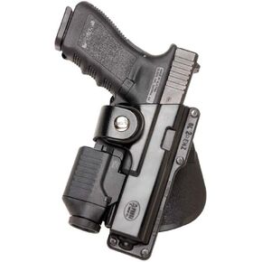 Fobus GLT17 Tactical Paddle Holster, Fits Glock 17,22,31 with Rail Mounted Laser or Light, Right Hand , Black