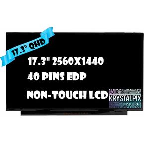 New KrystalPix LCD Display FITS- Replacement LCD MNH301CA3-1 240hz Display for Asus 18010-17370000 17.3" QHD 2560 * 1440 Non-Touch Screen LCD 40 pins Display Panel New