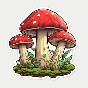 Amanita Mushroom Aesthetic Poisonous Mushroom Sticker For Guitar, Skateboard, Water Bottles, Laptop, Waterproof Vinyl Decal Sticker 5 inch (Design 9)