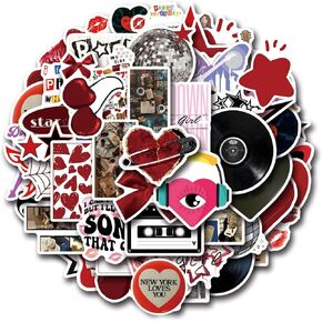 55pcs Downtown Girls Stickers for Water Bottle Guitar, Cool Y2K Aesthetic Stickers for Girls Teens Adults, Waterproof Vinyl Stickers for Laptop Scrapbook Skateboard Guitar Party Favors