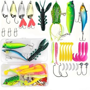 سحر الصيد معالجة صندوق - طقم صيد الأسماك طقم صنع طقم معالجة من بين الديدان البلاستيكية الناعمة ، الدوار ، السحر الضفدع ، سمك السلمون ، سمك السلمون للمياه العذبة والمياه المالحة ، هدايا الصيد للرجال in Kuwait