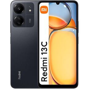 Xiaomi Redmi 13C 4G LTE (128GB + 6GB) Factory Unlocked Global Version GSM 6.74" 50MP Triple Camera (Tello Mint & Global) (Midnight Black)