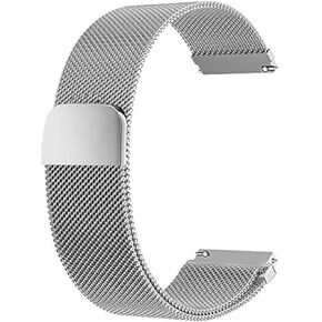 Quick Release 20mm Metal Watch Band Magnetic Strap Compatible with Amazfit Bip 3 Pro/Bip U Pro/GTS,Garmin Vivoactive 3/Vivoactive 5/Venu Sq 2,Galaxy Watch Active 2,Galaxy Watch 3 41mm Smartwatch