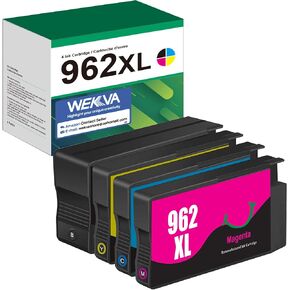962XL 962 Ink Cartridges Combo Pack Compatible for HP 962XL 962 XL Ink Compatible with HP OfficeJet Pro 9010 9012 9015 9018 9019 9020 9025 Printer 4 Pack (Black, Cyan, Magenta, Yellow)