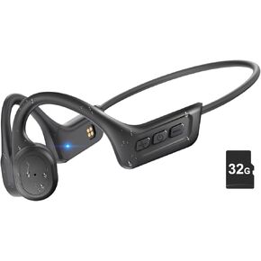 Bone Conduction Headphones - Open Ear Wireless Headphones Bluetooth 5.3 Sport Headset with Mic,Built-in 32G Player Memory Sweatproof & Rainwater Proof Lightweight Earphones for Running, Gym, Cycling