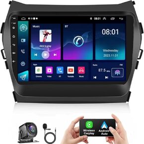【4+64g】 Android 12 Car Radio لـ Hyundai Santa Fe IX45 2013-2017 مع Carplay و Android Auto ، 9'ips Touchscreen Stereo دعم GPS/WiFi/Bluetooth5.2/HD كاميرا النسخ الاحتياطي