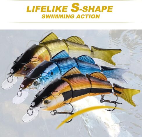 غوتور باس صيد الأسماك ، والسباحة متعددة المفصلات لصيد الأسماك ، والطعم البطيء للسباحة ، وسحر الصيد في المياه العذبة للمياه العذبة ، وسحر السباحة ، طعم السباحة ، 3pcs باس رويس in Kuwait