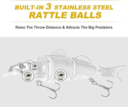 غوتور باس صيد الأسماك ، والسباحة متعددة المفصلات لصيد الأسماك ، والطعم البطيء للسباحة ، وسحر الصيد في المياه العذبة للمياه العذبة ، وسحر السباحة ، طعم السباحة ، 3pcs باس رويس in Kuwait