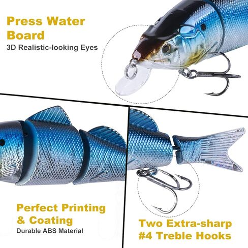 غوتور باس صيد الأسماك ، والسباحة متعددة المفصلات لصيد الأسماك ، والطعم البطيء للسباحة ، وسحر الصيد في المياه العذبة للمياه العذبة ، وسحر السباحة ، طعم السباحة ، 3pcs باس رويس in Kuwait