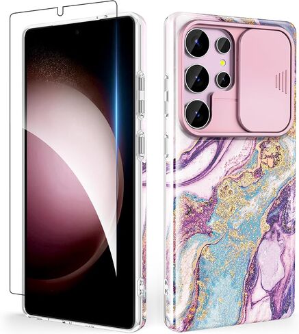 Shedeer for Samsung Galaxy S25 Ultra Case ، مع غطاء الكاميرا الشريحة وحامي الشاشة ، ونمط أنيقة ، وغطاء علبة رفيع للوقاية من Galaxy S25 Ultra ، Star Purple in Saudi Arabia
