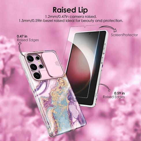 Shedeer for Samsung Galaxy S25 Ultra Case ، مع غطاء الكاميرا الشريحة وحامي الشاشة ، ونمط أنيقة ، وغطاء علبة رفيع للوقاية من Galaxy S25 Ultra ، Star Purple in Saudi Arabia
