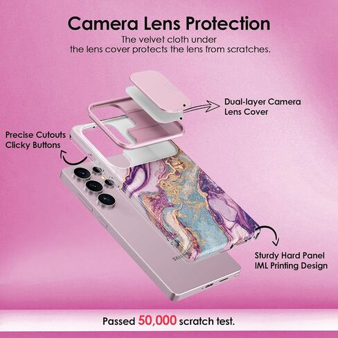 Shedeer for Samsung Galaxy S25 Ultra Case ، مع غطاء الكاميرا الشريحة وحامي الشاشة ، ونمط أنيقة ، وغطاء علبة رفيع للوقاية من Galaxy S25 Ultra ، Star Purple in Saudi Arabia