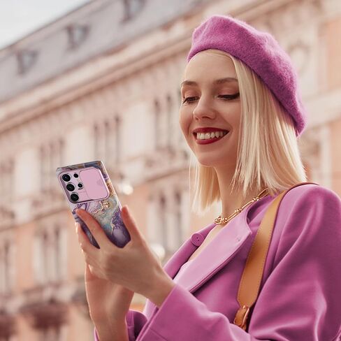 Shedeer for Samsung Galaxy S25 Ultra Case ، مع غطاء الكاميرا الشريحة وحامي الشاشة ، ونمط أنيقة ، وغطاء علبة رفيع للوقاية من Galaxy S25 Ultra ، Star Purple in Saudi Arabia