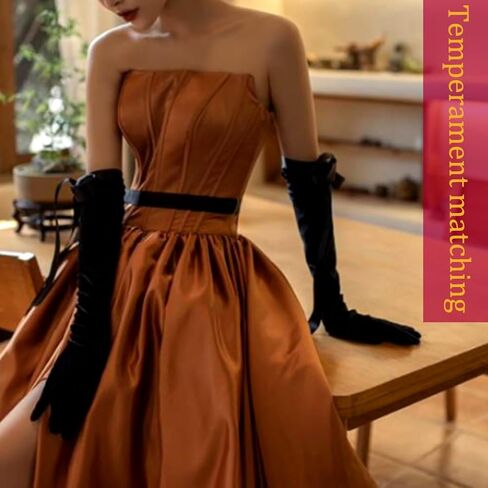 Ursumy 21"Long Opera Gloves Velvet Gloves 1920s Flapper Stretchy Elbow Length Sexy Elegant Gloves in Kuwait