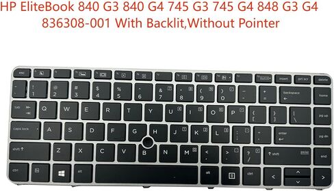 لوحة المفاتيح مع استبدال الإضاءة الخلفية لـ EliteBook 840 G3 840 G4 745 G3 745 G4 848 G3 G4 836308-001 Series Latep US Layout بدون إطار شريحة المؤشر (الإضاءة الخلفية) in Kuwait