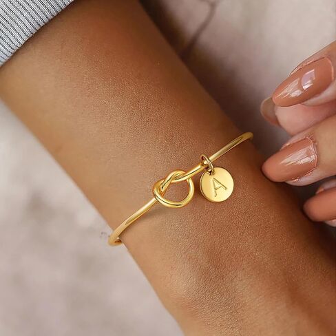 Ursteel Bridesmaids Gifts for Wedding, Tie The Knot Bracelet with Initial Bridesmaid Proposal Gifts with Box, Cards in Saudi Arabia