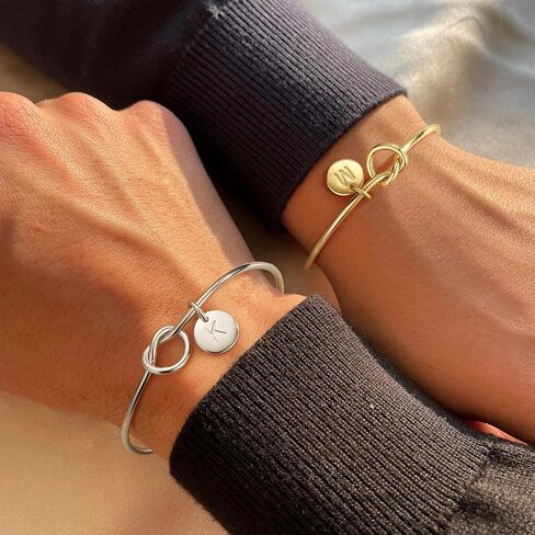 Ursteel Bridesmaids Gifts for Wedding, Tie The Knot Bracelet with Initial Bridesmaid Proposal Gifts with Box, Cards in Saudi Arabia