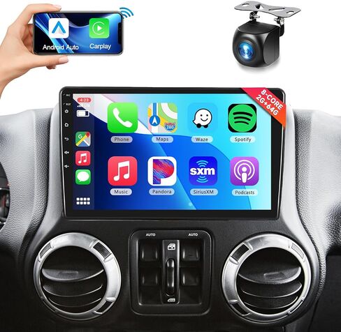 8 Core 2g+64g لجيب Wrangler JK Compass Grand Cherokee Dodge Ram Radio ، شاشة تعمل باللمس 10.1 بوصة مع Carplay/Android Auto/GPS/النسخ الاحتياطي in Kuwait