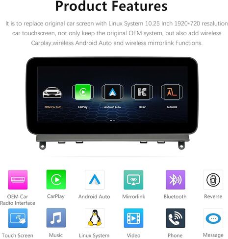 10.25 "شاشة Linux Car Multimedia لشاشة Mercedes Benz W204 W176 C117 W463 X156 2012-2015 C in Kuwait