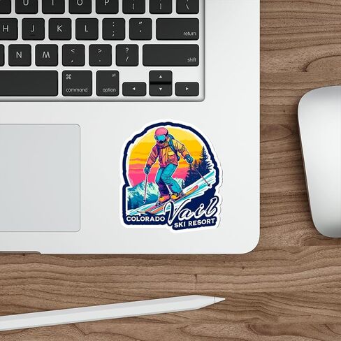 Vail Ski Resort Colorado Sticker ، Proofproof Vinyl Vinyl Small Protect For Bottle Passport Scrapport Scrapbord Protepbloard Skatbloard ، الحجم - 4 ″ × 4 ″ - ID44990 in Saudi Arabia