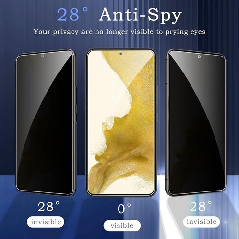 2 حزمة شاشة شاشة الخصوصية لـ Samsung Galaxy S22/S23 ، فيلم زجاجي مضاد للتجسس ، صلابة 9 ساعات ، حماية حافة الترقية ، التثبيت السهل ، خالية من الفقاعة ، ودية في الحالة in Kuwait