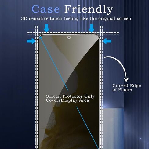 2 حزمة شاشة شاشة الخصوصية لـ Samsung Galaxy S22/S23 ، فيلم زجاجي مضاد للتجسس ، صلابة 9 ساعات ، حماية حافة الترقية ، التثبيت السهل ، خالية من الفقاعة ، ودية في الحالة in Kuwait