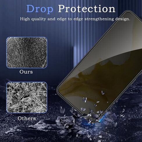 2 حزمة شاشة شاشة الخصوصية لـ Samsung Galaxy S22/S23 ، فيلم زجاجي مضاد للتجسس ، صلابة 9 ساعات ، حماية حافة الترقية ، التثبيت السهل ، خالية من الفقاعة ، ودية في الحالة in Kuwait