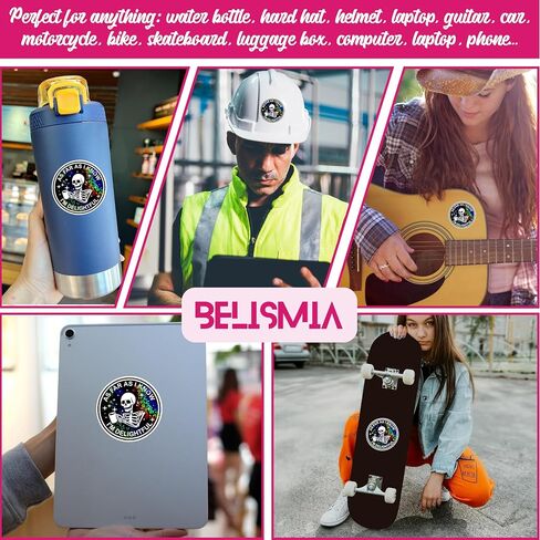 3pcs As Far As I Know I'm Delightful Holographic Stickers, Skeleton Hologrpahic Vinyl Stickers, Skull Holographic Vinyl Water Assistant Sparkly Stickers for Laptop Phone Water Bottle Kindle in Saudi Arabia