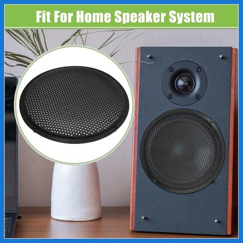 Universal 10" Car Speaker Grills Cover Mesh Round 10 Inch Audio Subwoofer Protective Case with Mounting Screws ABS Black - Pack of 4 Auto Accessories in Saudi Arabia