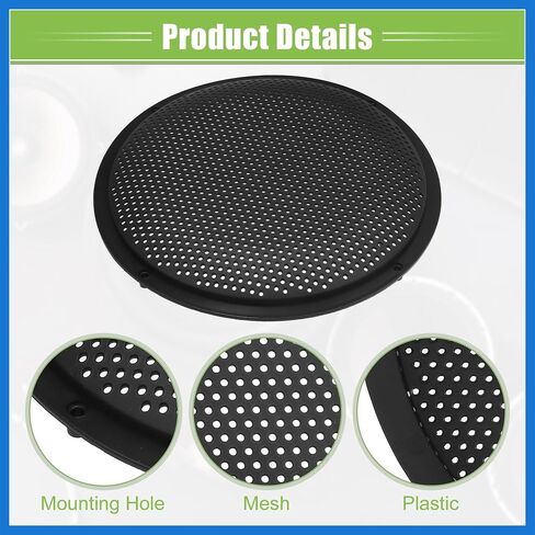 Universal 10" Car Speaker Grills Cover Mesh Round 10 Inch Audio Subwoofer Protective Case with Mounting Screws ABS Black - Pack of 4 Auto Accessories in Saudi Arabia