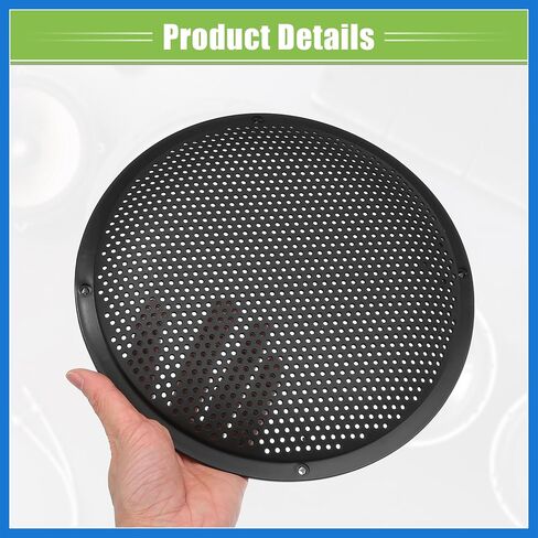 Universal 10" Car Speaker Grills Cover Mesh Round 10 Inch Audio Subwoofer Protective Case with Mounting Screws ABS Black - Pack of 4 Auto Accessories in Saudi Arabia