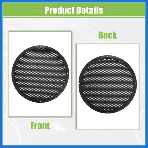 Universal 10" Car Speaker Grills Cover Mesh Round 10 Inch Audio Subwoofer Protective Case with Mounting Screws ABS Black - Pack of 4 Auto Accessories in Saudi Arabia