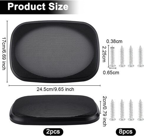 OLYCRAFT 2 Set Audio Speaker Cover Mesh 9.6x6.7 Inch Speaker Grill Cover Mesh Black Rectangle Speaker Grill with Screws for Speaker Cabinet Home Speaker Car Speaker Electrophoresis in Saudi Arabia