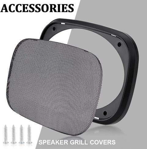 OLYCRAFT 2 Set Audio Speaker Cover Mesh 9.6x6.7 Inch Speaker Grill Cover Mesh Black Rectangle Speaker Grill with Screws for Speaker Cabinet Home Speaker Car Speaker Electrophoresis in Saudi Arabia