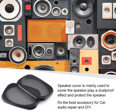 OLYCRAFT 2 Set Audio Speaker Cover Mesh 9.6x6.7 Inch Speaker Grill Cover Mesh Black Rectangle Speaker Grill with Screws for Speaker Cabinet Home Speaker Car Speaker Electrophoresis in Saudi Arabia
