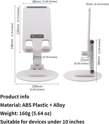 Glitter Metal Foldable Retractable Stand for Tablets and Phones in Saudi Arabia