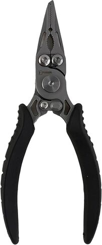 FLP05 Fishing Pliers - 13cm Long Tungsten Steel Pliers with Stainless Steel Body, Anti-Slip TPR Grip, Self-Locking and Rebound Device, Special Slot for Lost Rope, Hook Holes in Saudi Arabia