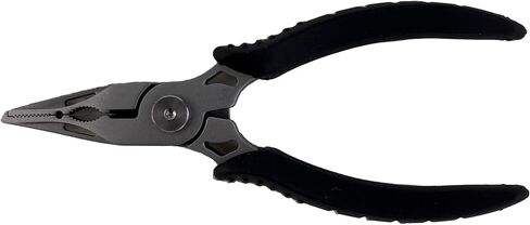 FLP05 Fishing Pliers - 13cm Long Tungsten Steel Pliers with Stainless Steel Body, Anti-Slip TPR Grip, Self-Locking and Rebound Device, Special Slot for Lost Rope, Hook Holes in Saudi Arabia