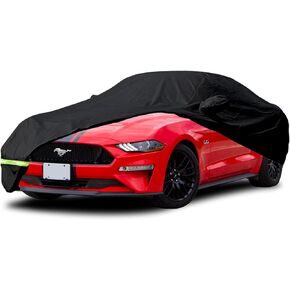 Waterproof Car Covers for 1964-1973 Ford Mustang Car Cover 190T Covers Customer Fit 100% Waterproof Windproof Strap & Double Door Zipper Up to 190" L (Ford Mustang: (1964-1973)) Black